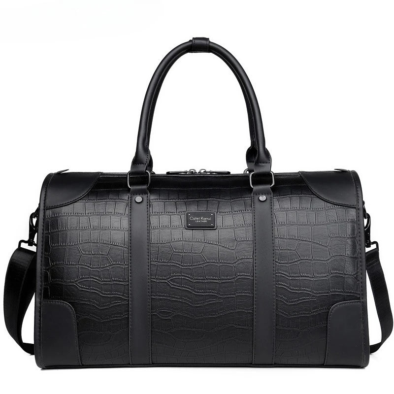 Executive Alligator Texture Travel Duffle