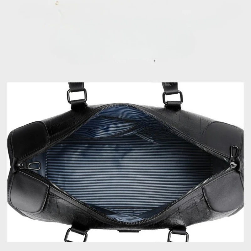 Executive Alligator Texture Travel Duffle