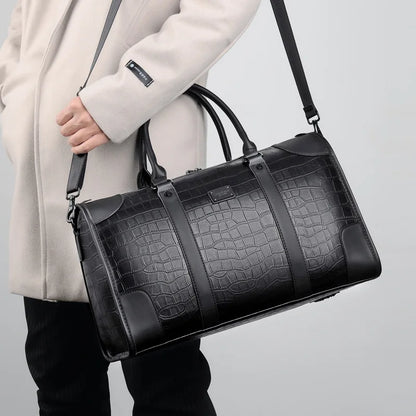 Executive Alligator Texture Travel Duffle