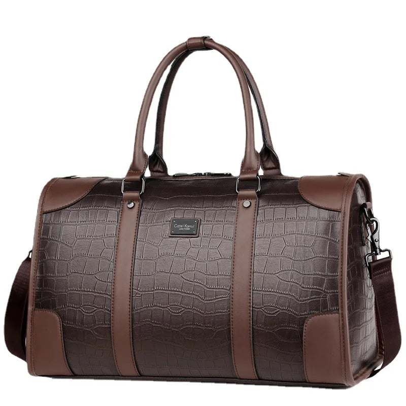 Executive Alligator Texture Travel Duffle
