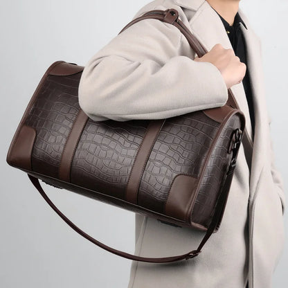 Executive Alligator Texture Travel Duffle