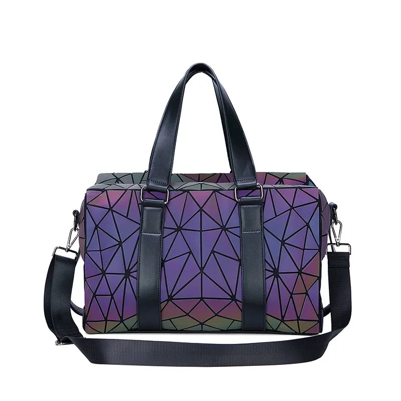 Luminous Geometric Iridescent Weekender Duffle