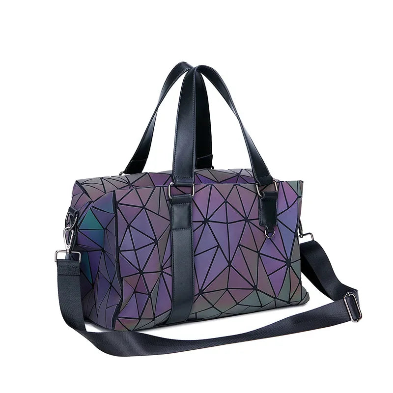 Luminous Geometric Iridescent Weekender Duffle