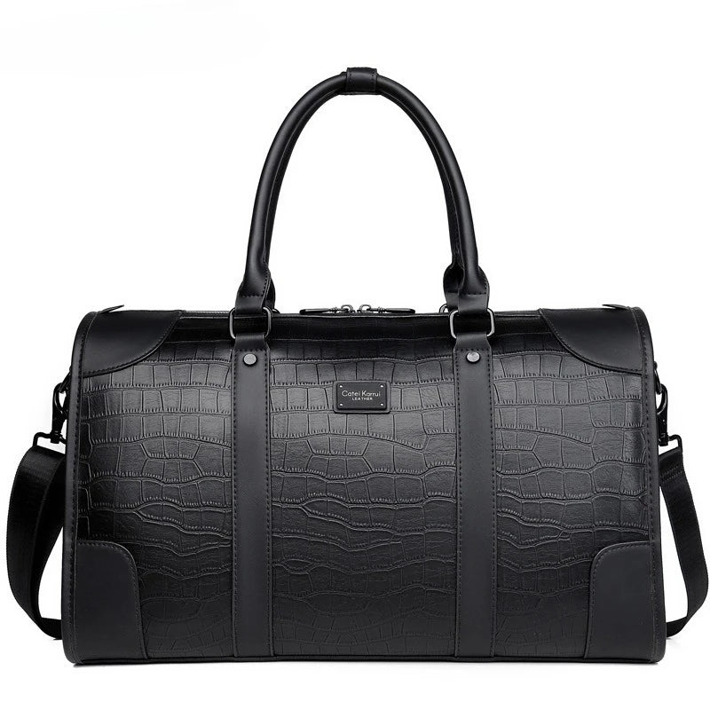 Executive Alligator Texture Travel Duffle